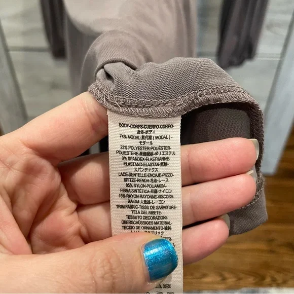 Free People Jessies Mini Dress Lace Long Sleeve Bohemian Brown Size XS - Picture 10 of 11